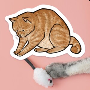 cute orange cat waterproof vinyl sticker