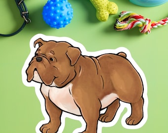 schattige waterdichte vinylsticker Engelse Bulldog