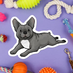 Süßer französische Bulldogge wasserfester Vinyl Aufkleber