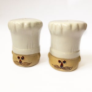 Vintage Chef Salt and Pepper Shakers Kitchen Collectibles Retro Cook Figurines
