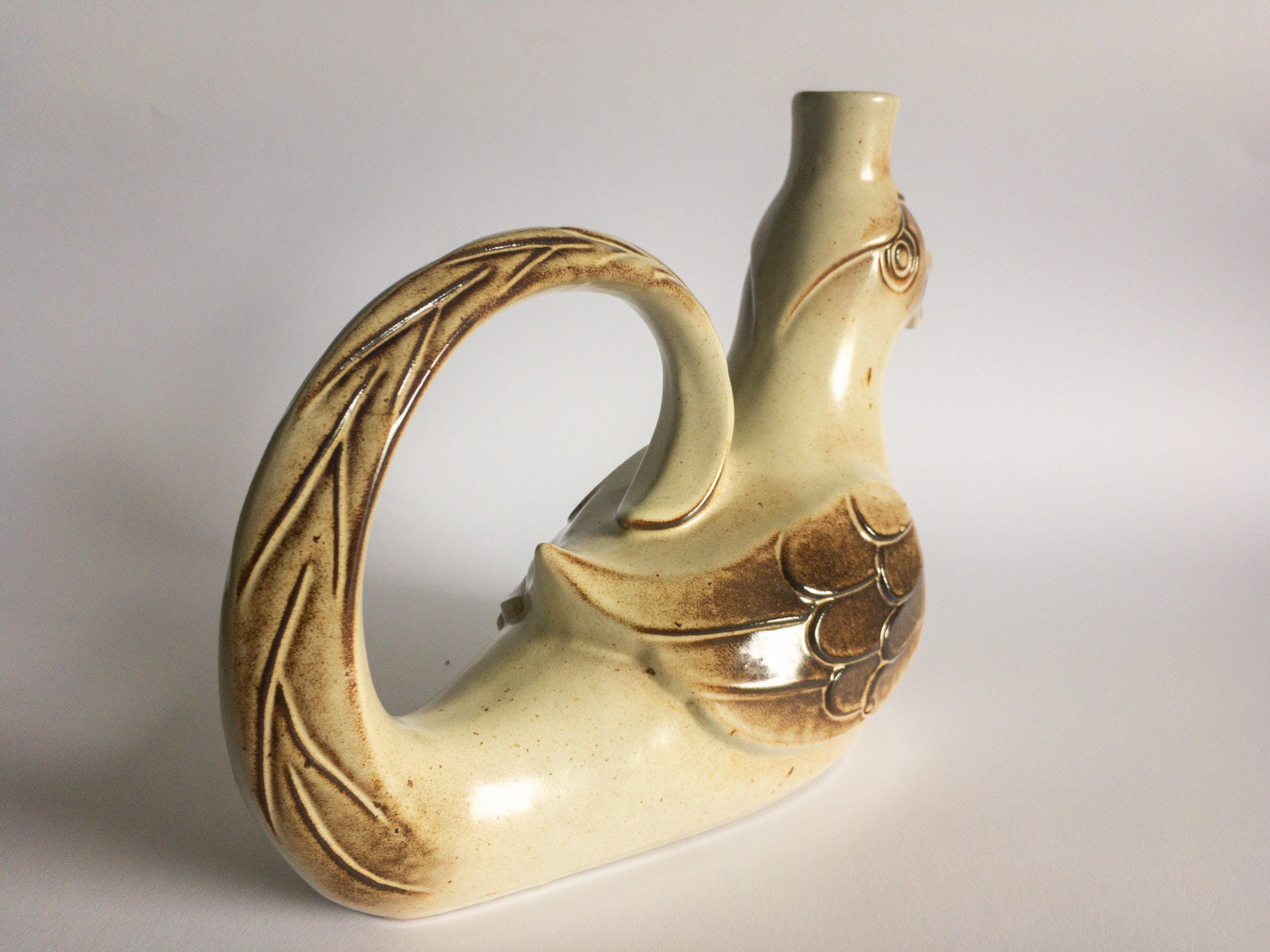 VINTAGE BIRD VASE Vintage German Pottery Gerz Vase Candle Etsy