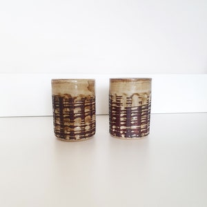 SALT AND PEPPER Shakers, Ceramic shakers, Signed pottery, Vintage ceramic, Mid century