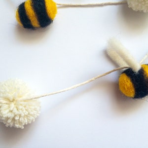 Handmade Wool Bee Garland Whimsical Bumblebee Decor for Parties & Home image 5