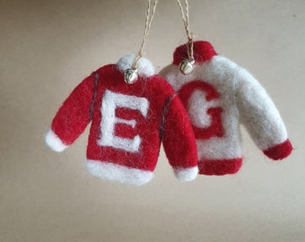 Personalized Christmas Ornament, Tree decoration, Christmas Sweater, Custom gift, Wool Sweater, Stocking stuffer