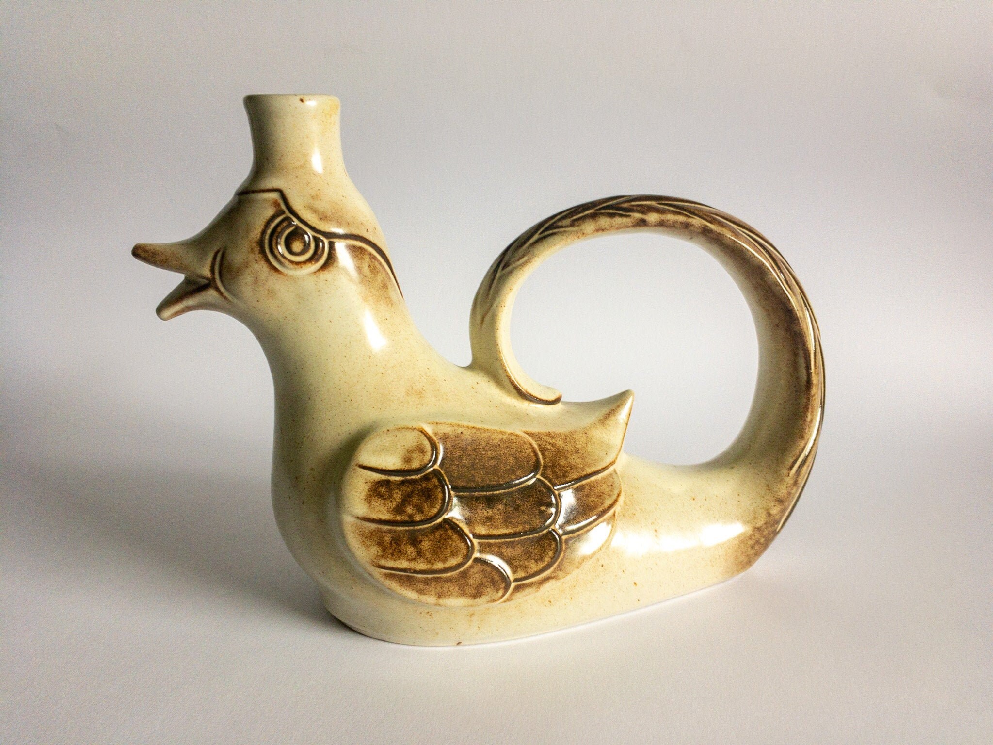 VINTAGE BIRD VASE Vintage German Pottery Gerz Vase Candle Etsy