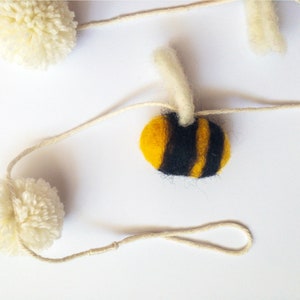 Handmade Wool Bee Garland Whimsical Bumblebee Decor for Parties & Home image 6