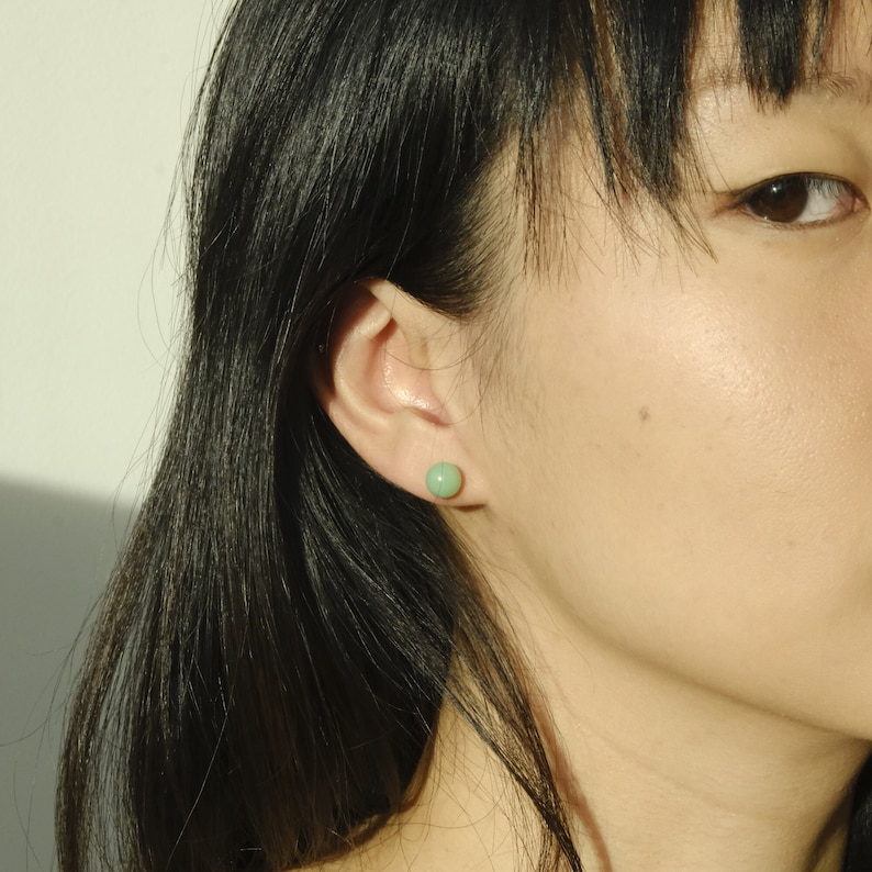 Artisanal Ceramic Stud Earrings: Timeless Statements for Every Occasion Green