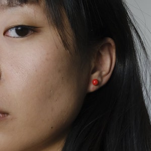 Artisanal Ceramic Stud Earrings: Timeless Statements for Every Occasion Red