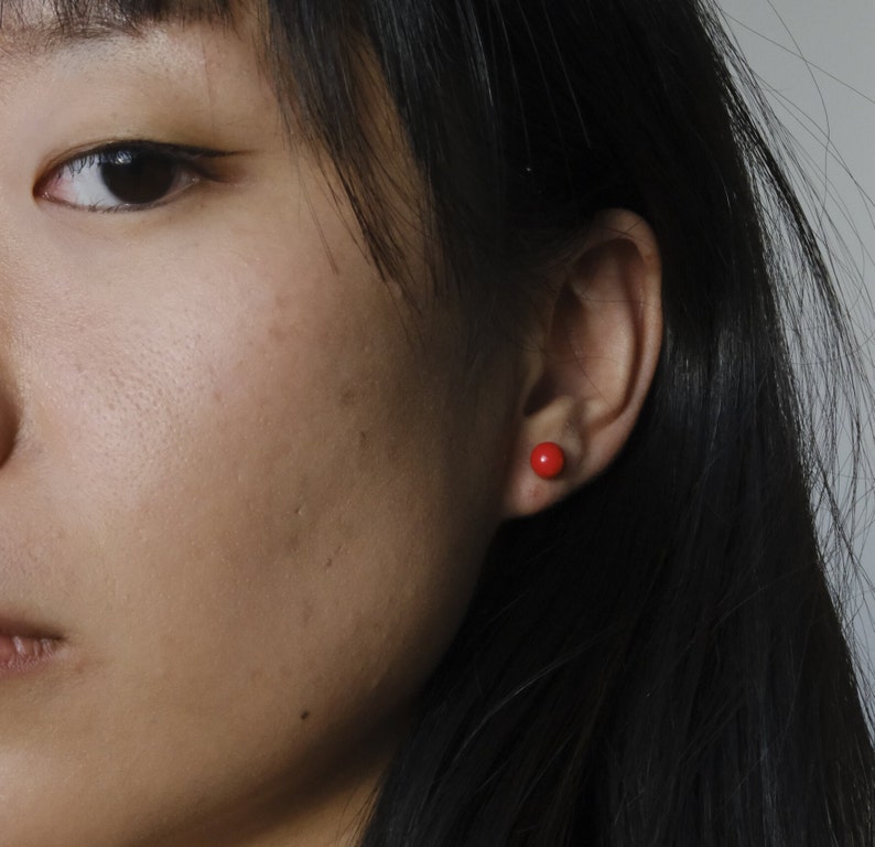 Artisanal Ceramic Stud Earrings: Timeless Statements for Every Occasion Red