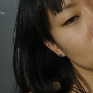 Artisanal Ceramic Stud Earrings: Timeless Statements for Every Occasion Dark green