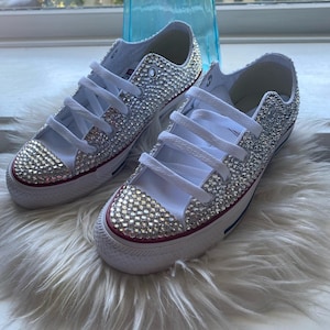 Rhinestone Converse Sneakers Clear