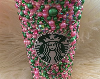Pink and Green Pearl Tumbler