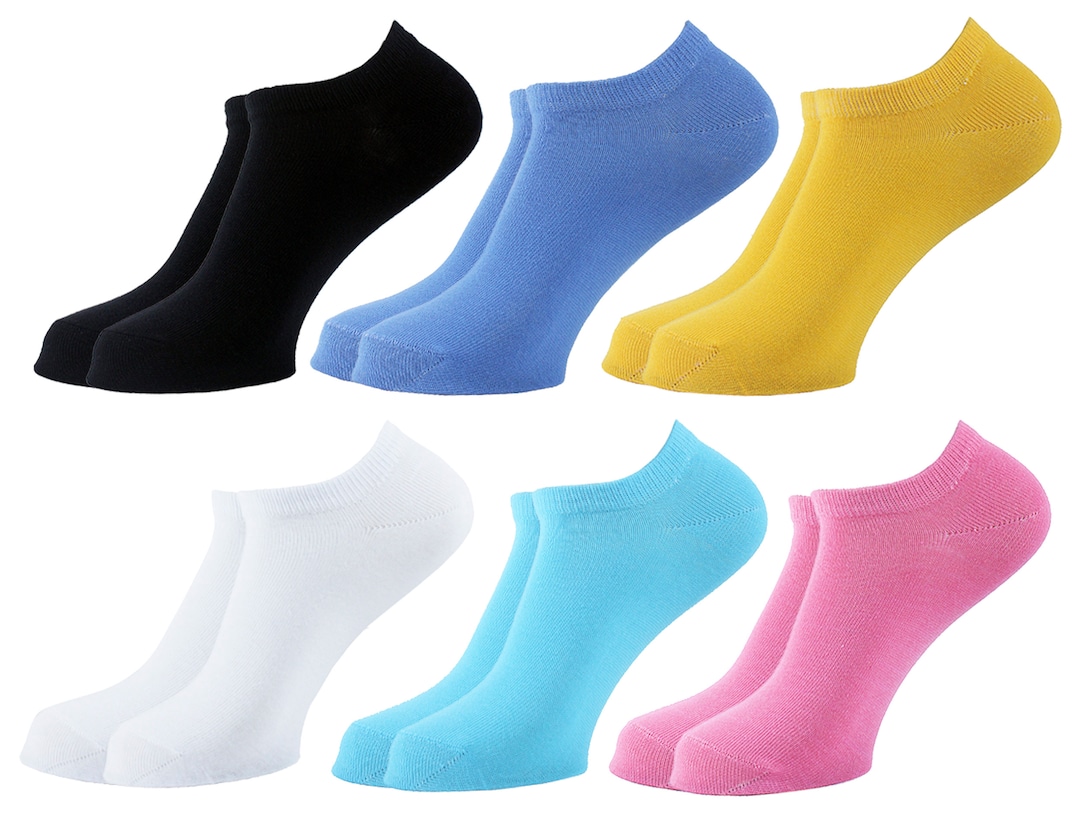 No Show Women Socks 6 Pack 85% Egyptian Cotton Plain Colors - Etsy