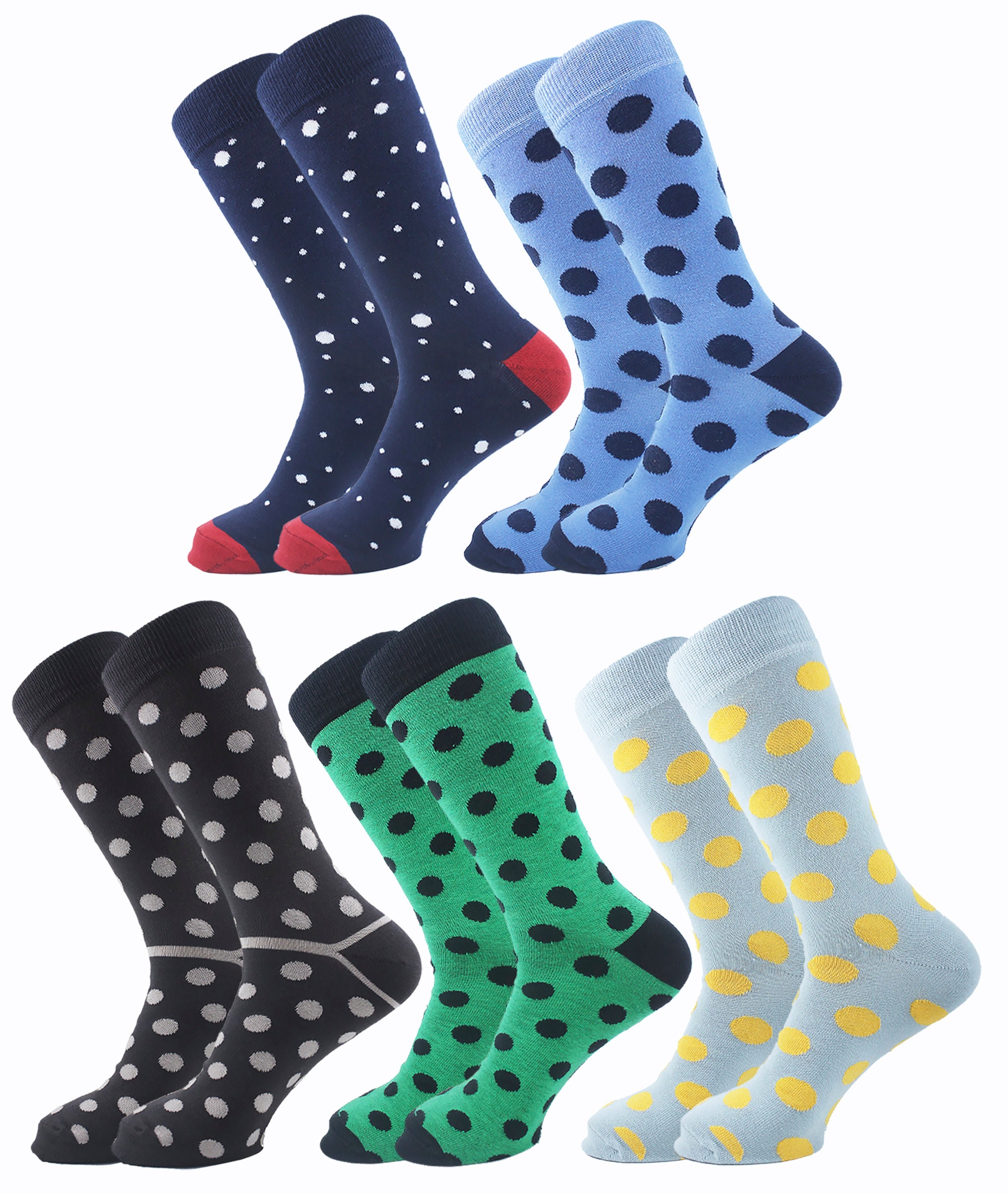 Polka Dots Men's Dress Socks 5 Pack Etsy