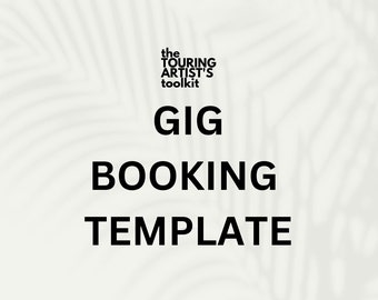 Gig Booking Template Spreadsheet for Bands Schedule for Musicians Journal Calculator Concerts Touring Tour Music Planner Diary for Musicians