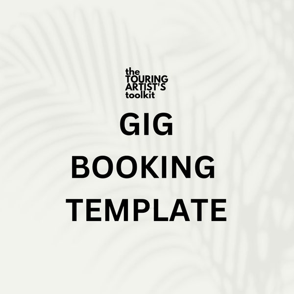 Gig Booking Template Spreadsheet for Bands Schedule for Musicians Journal Calculator Concerts Touring Tour Music Planner Diary for Musicians