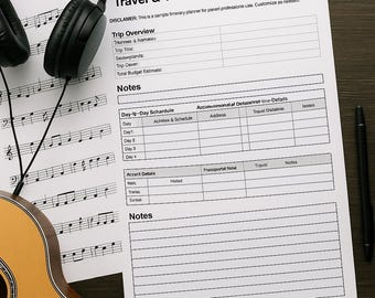 Travel Itinerary Planner: Printable PDF & Excel Trip Organizer