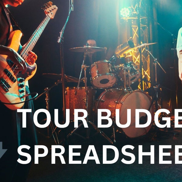 Musician Tour Budget Spreadsheet Template Example Customisable Earnings Planner Journal Calculator Touring Artists Band Guitarist Singer