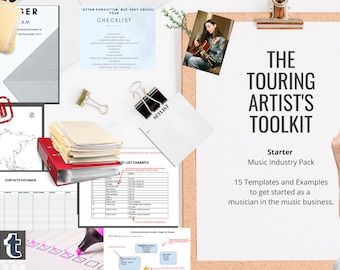 Music Industry Singer Songwriter Band Artist Templates and Examples Kit Starter Pack Planner Journal for Music Business Guide Musician Gig