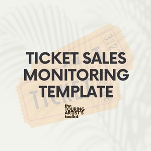 Concertkaartverkoop monitoren trackersjabloon Spreadsheet Concerten Rondleidingen Bands Muzikanten Ticketrapport Calculator Budget Journal Planner