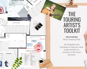 Music Industry Singer Songwriter Band Artist Templates and Examples Kit - Intermediate / Journal Planner for Music Business Download Pack