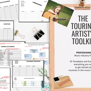 Music Industry Singer Songwriter Band Artist Templates and Examples Kit Professional Pack / Journal Planner for Music Business Musicians PDF