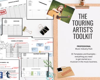 Music Industry Singer Songwriter Band Artist Templates and Examples Kit Professional Pack / Journal Planner for Music Business Musicians PDF