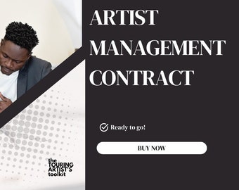 Artist Management Contract Legal Template for Musicians Band Contract Band Manager Artist Manager Journal Guide Law Band Manager Music Biz