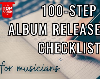 Album Release Checklist for Musicians Music Template To-Do List To Do List for Musicians Singer-Songwriter Guitarist Singer Journal Planner