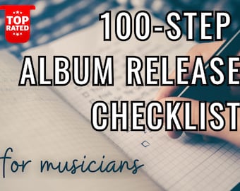 Album Release Checklist for Musicians Music Template To-Do List To Do List for Musicians Singer-Songwriter Guitarist Singer Journal Planner