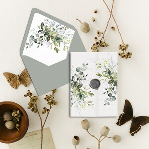 Instant Download Rustic Greenery Wedding Invitation Vellum Wrap and Envelope Liner Wedding Invitation Jacket Printable Vellum Diy Invitation