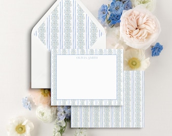 Custom Blue Botanical Stationery Set | Blue Floral Notecard Set | Hydrangea Note Cards | Flower Stationary | Gift for Her | Thank You Cards