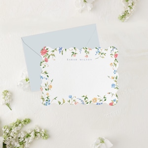 Gepersonaliseerde briefpapier met bloemen | Notitiekaarten met bloemen | Briefpapier met bloemen | Gepersonaliseerde briefpapiercadeau | Bedankbriefjes | Gepersonaliseerde kaart