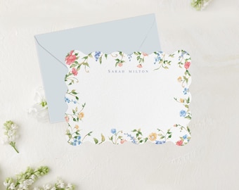 Papelería floral personalizada / Tarjetas de notas florales / Papelería floral / Regalo de papelería personalizado / Notas de agradecimiento / Tarjeta personalizada