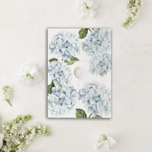 Printable Vellum Jacket Hydrangea Floral Vellum Wrap Instant Download Blue Floral Vellum Wedding Invitation Vellum Wrap Instant download