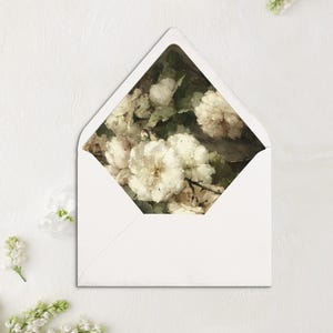 Elfenbein Blumen Umschlag Liner Hochzeit Vorlage Sofortiger Download, Fine Art digitale Hochzeitseinladungen, druckbare Umschlag Liner Einladungen