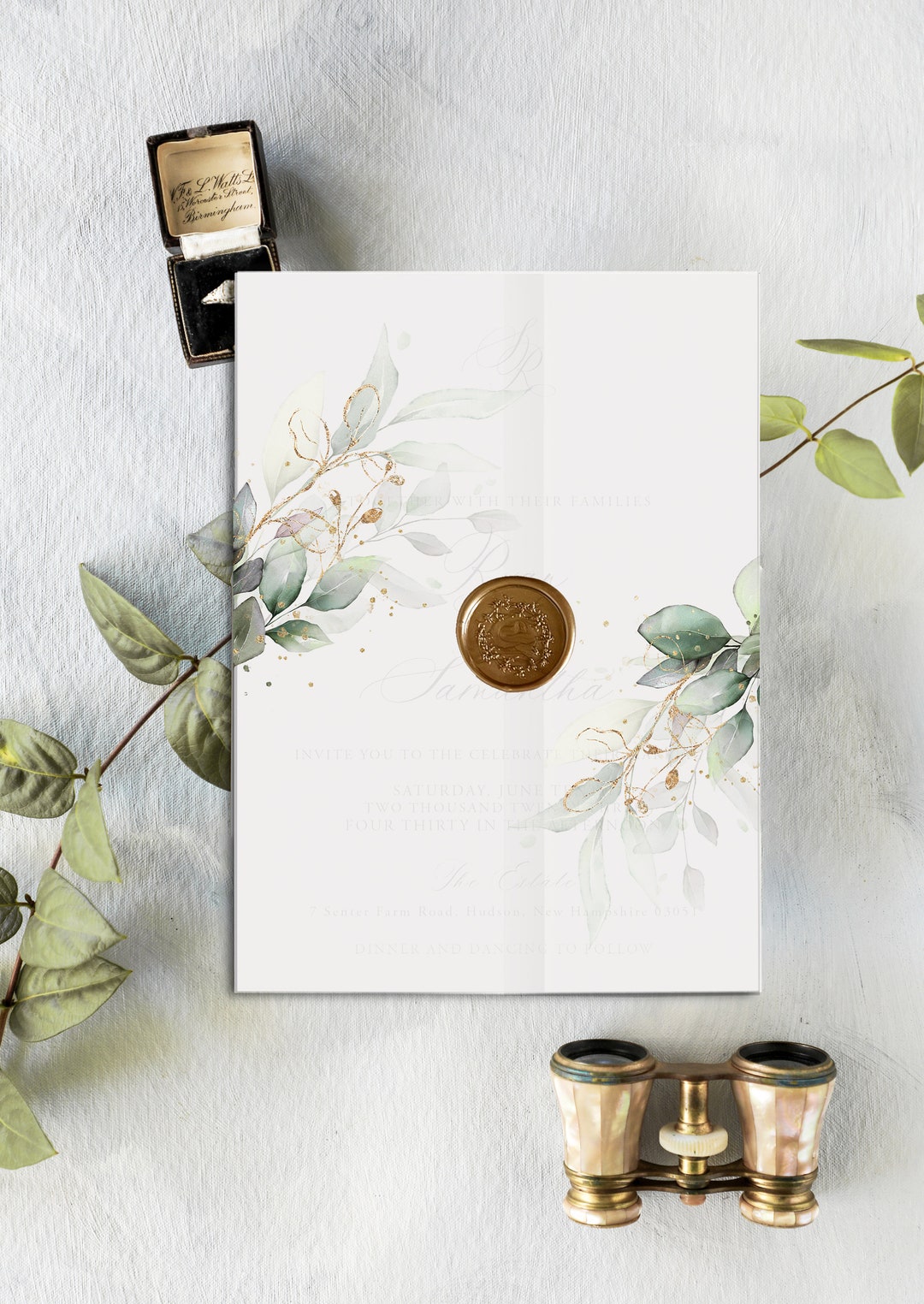 Printable Greenery Vellum Wrap Botanical Vellum Jacket Eucalyptus Print