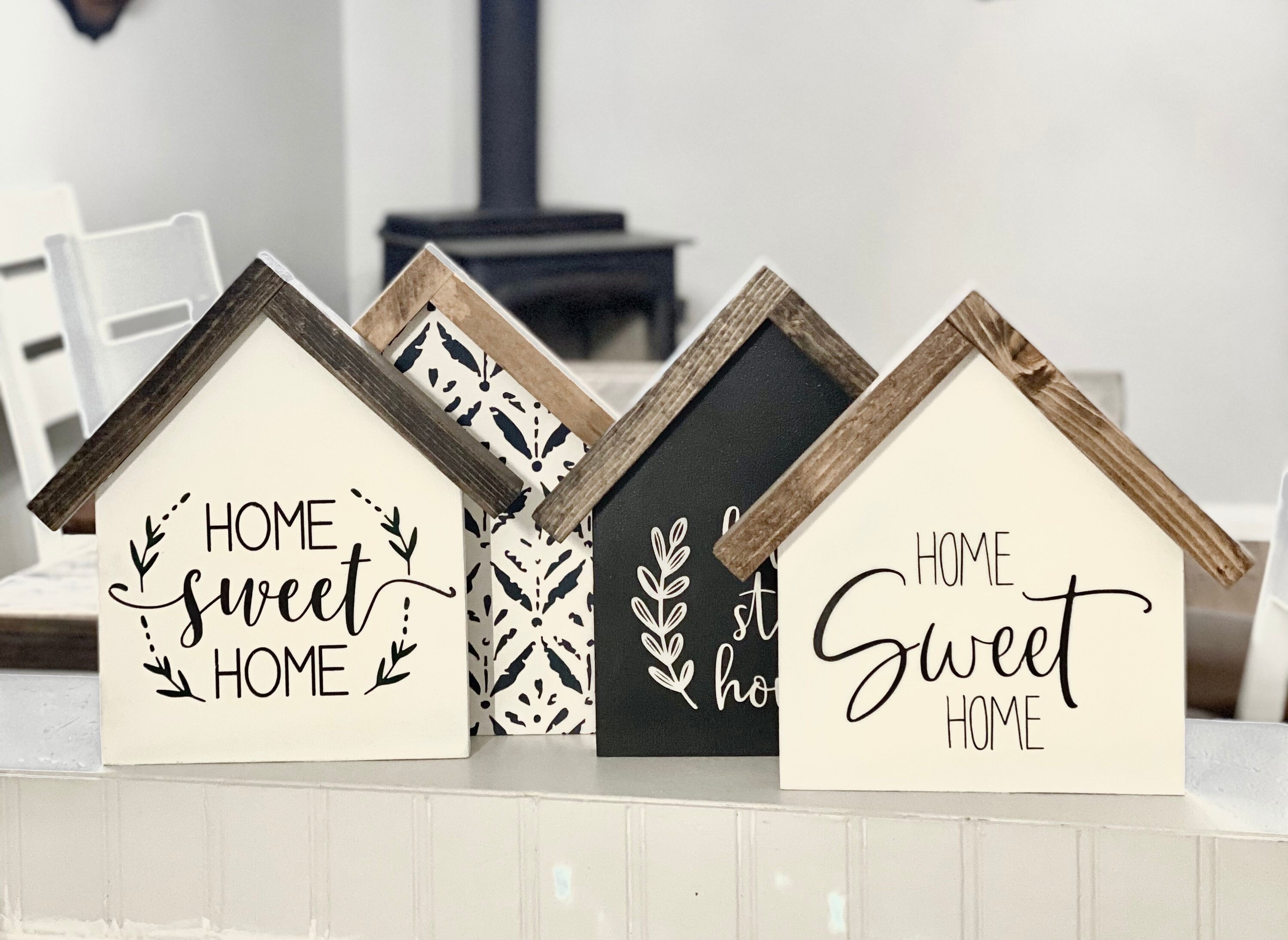 House Shaped Sign Farmhouse Home Wood Sign Housewarming Etsy
