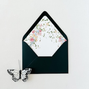 Elegant Watercolor Wildflower Wedding Invitation Envelope Liner Garden-Themed Floral Envelope Liner, Romantic Floral envelope, Summer Floral