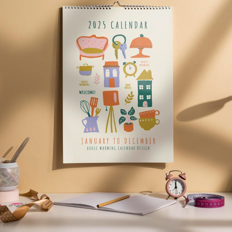 12 Month 2025 Wall Calendar - Etsy