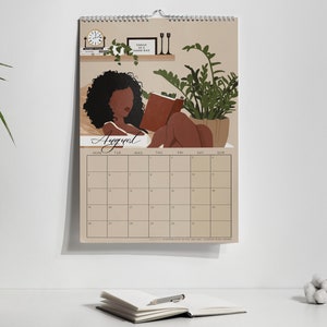 Black Woman Wall Calendar, Wall Calendars 2024, Wall Art Calendar, 12 Month Calendar, Hanging A4 Size, Monthly Calendar, Black Girl Calendar image 5