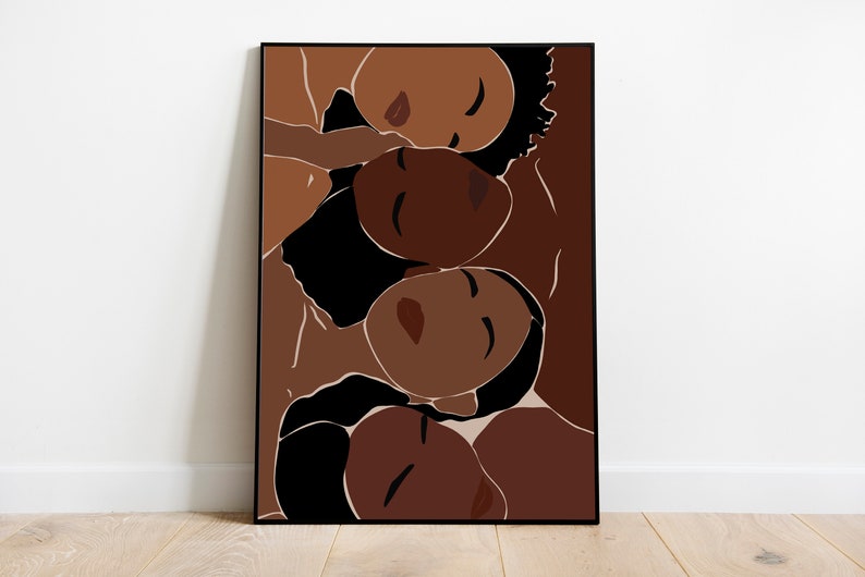 Black Woman Art, African Art Print, INSTANT DOWNLOAD, Black Girl Art Print, Woman Wall Art, Fashion Wall Art, Boho Decor, Earth Tones. image 1