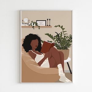 Schwarze Frau Kunst, Melanin Kunst, schwarze Kunst, druckbare Kunst, Boho Wandkunst, Mode Druck, schwarzes Mädchen Kunstdruck, schwarze Frau Kunst.