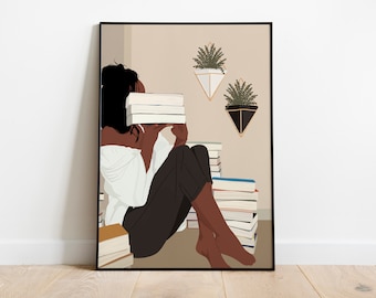 Black Woman Art, African American Woman, Wall Decor, Black Art, Printable Wall Art, Girl Art, Black Girl Wall Art, INSTANT DOWNLOAD.