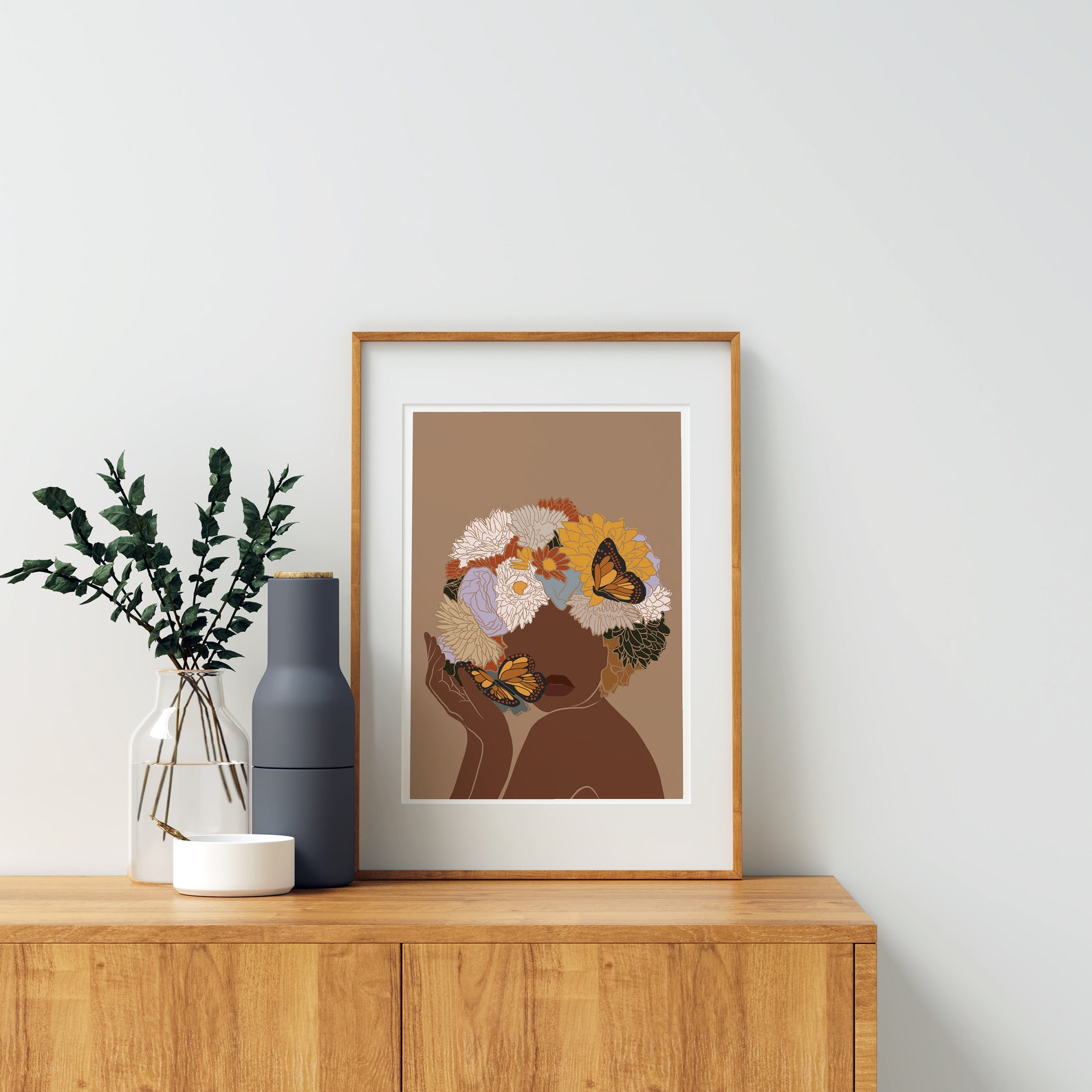 African Woman Art Flower Head Woman INSTANT DOWNLOAD Black - Etsy