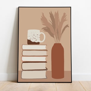 Coffee Wall Art, Coffee Poster, INSTANT DOWNLOAD, Kitchen Print, Coffee Boho Wall Art, Coffee Lover Gift, Abstract Coffee Wall Art.