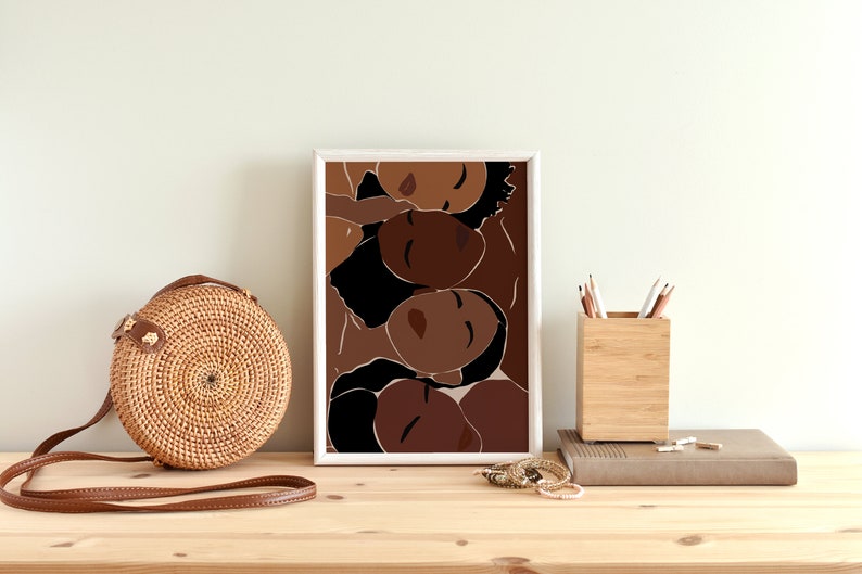 Black Woman Art, African Art Print, INSTANT DOWNLOAD, Black Girl Art Print, Woman Wall Art, Fashion Wall Art, Boho Decor, Earth Tones. image 3