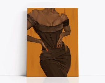 Black Woman Canvas Art, Black Art, African American Wall Art, Oil Paint Woman Art, Woman Wall Art, Melanin Girl, Black Girl Wall Art