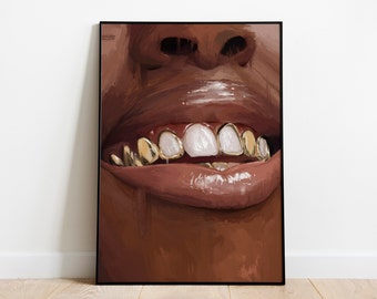 Black Woman Art, African American art, Oil Painting Texture, Black girl art, Black woman portrait, Wall Art Print, Black Women Wall Art.