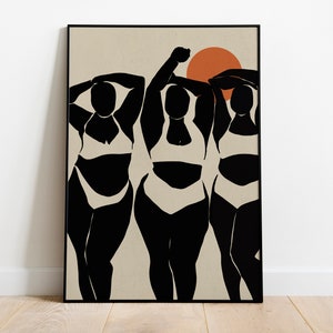 Black Art, Black Woman Art, Girl Art, Digital Poster, African American Art, Minimalist Wall Art, Wall Decor, INSTANT DOWNLOAD, Sun Girl Art.